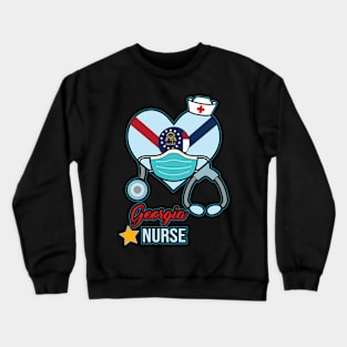 Georgia Nurse  - Love RN LPN CNA State Nursing Gift Crewneck Sweatshirt